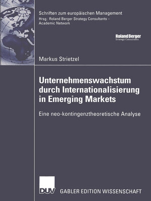 cover image of Unternehmenswachstum durch Internationalisierung in Emerging Markets